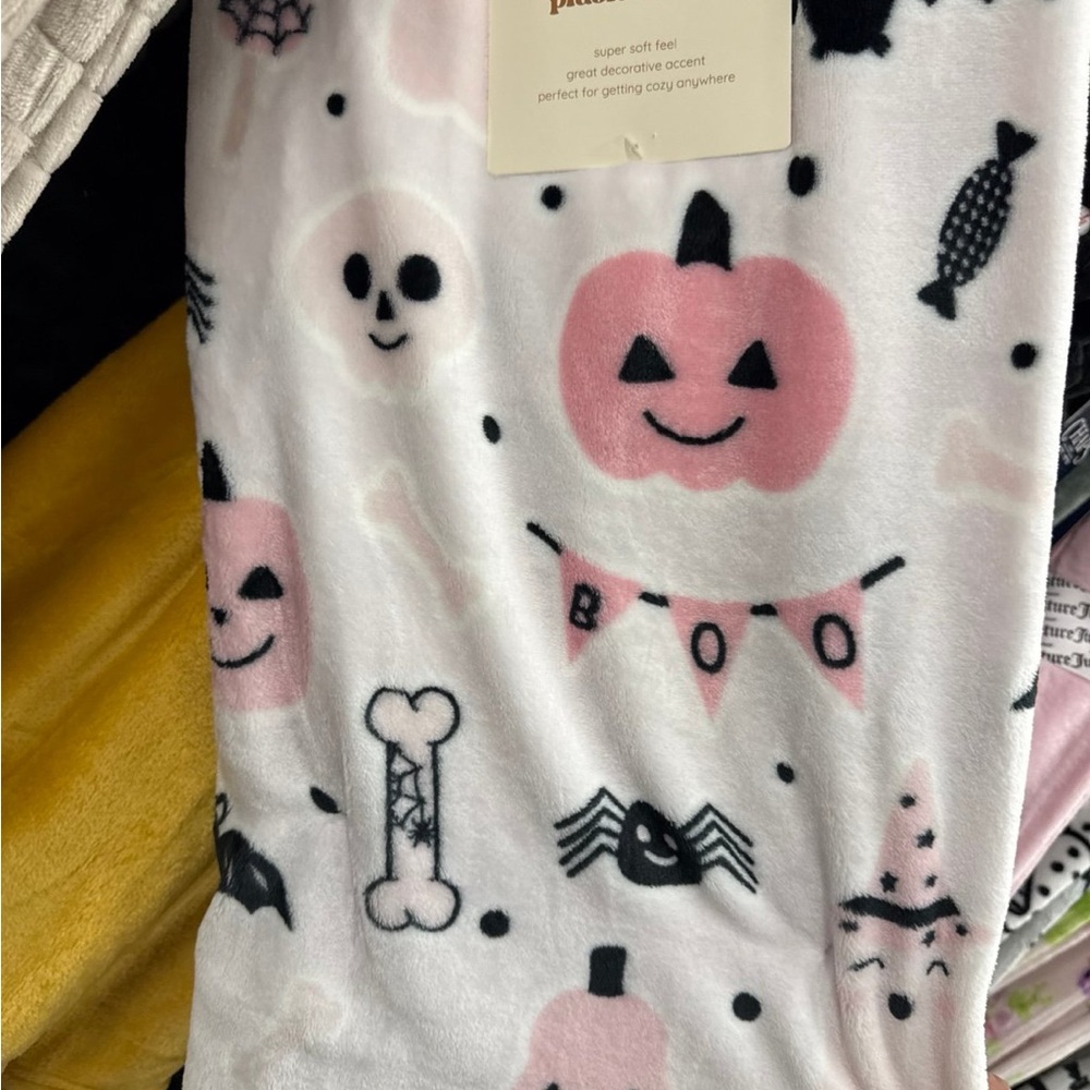 Pink Halloween Blanket